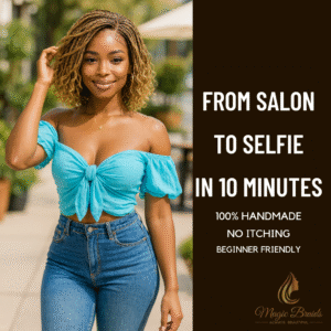 The Boho Sunset– Summer Blonde Boho Micro Braid Wig | Handmade by Magic Braids