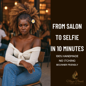 The Sunlit Fusion– Blonde Ombre Cornrow & Box Braid Wig | Handmade by Magic Braids