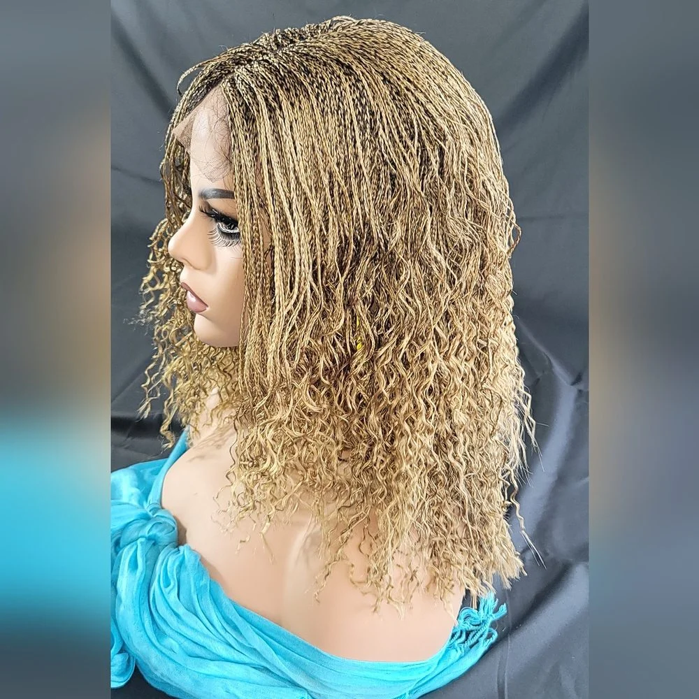 The Boho Sunset– Summer Blonde Boho Micro Braid Wig | Handmade by Magic Braids - Image 5