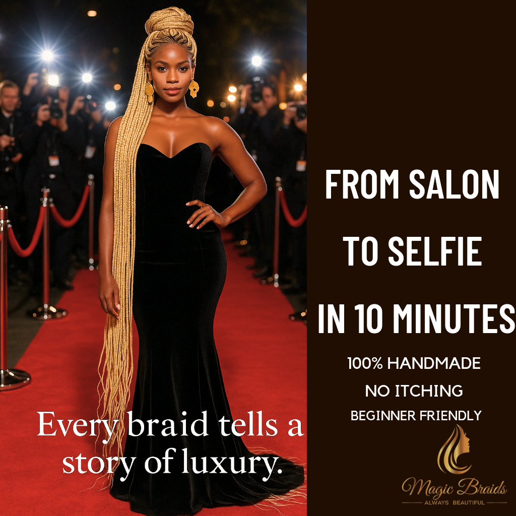 The Spotlight Command – Platinum Blonde Textured Braid Wig | Handmade by Magic Braids