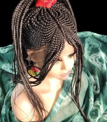 Buy Handmade 18" Lace Front Braided Wig - Dark Brown #4 - MagicBraids" NWT long
