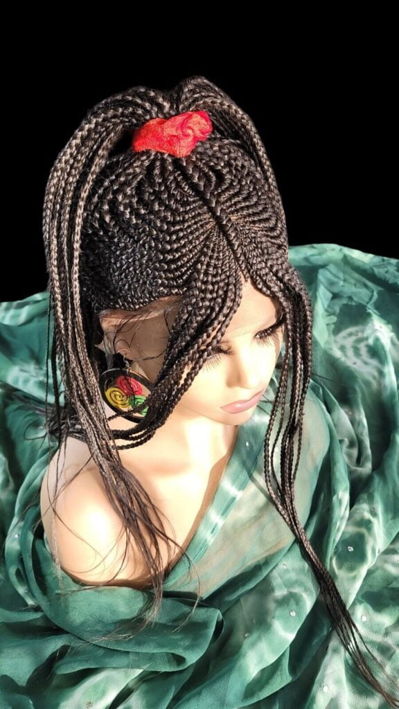 Buy Handmade 18" Lace Front Braided Wig - Dark Brown #4 - MagicBraids" NWT long