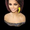 **Burgundy Mixed Braids Lace Wig with Baby Hair and Cornrow ** Short, Bob Style