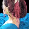 "Handcrafted Braided Wigs - Unique Red/Black Ombre Box Braid Lace Wigs" Long NWT