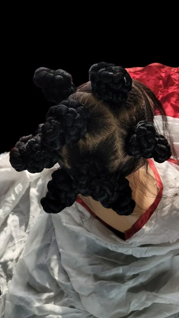 Luxurious Handcrafted Bantu Knot Braided Wig: Jet Black, Absolutely Gorgeous NWT