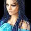 Blue Braided wig 100% handmade, ombre wig, NWT exotic colors absolutely gorgeous