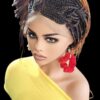 Handmade Auburn Ombre Braided Lace Wig -Box Braids & Cornrows | High-Quality NWT