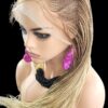 Braided Lace Front Wig: African-Inspired, Ombre Blond Human-Synthetic Blend, NWT