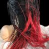 Braided Lace Wig, Micro millions braids, long, color red/black ombre Yassine