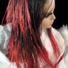 Braided Lace Wig, Micro millions braids, long, color red/black ombre Yassine