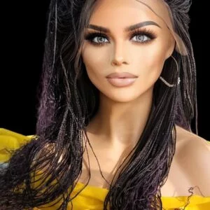 Braided wigs, 100% handmade, long braids gorgeous, ALINA, NWT Ombre Purple Wig