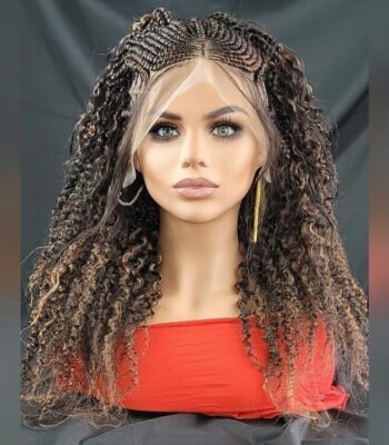 Braided wigs 100% handmade, short afro wig, stunning , colored wig, box…
