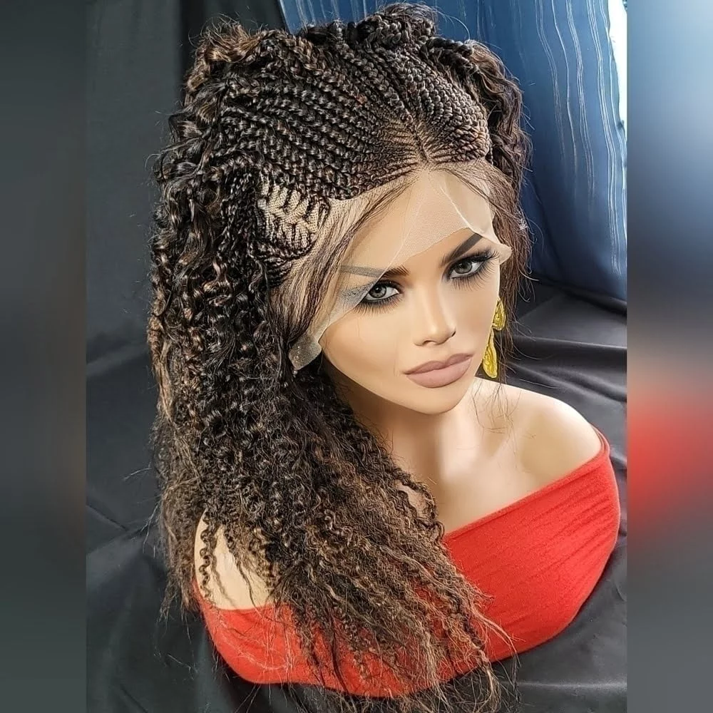 Braided wigs 100% handmade, short afro wig, stunning , colored wig, box…