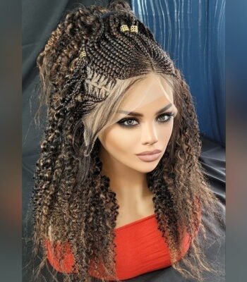 Braided wigs 100% handmade, short afro wig, stunning , colored wig, box…