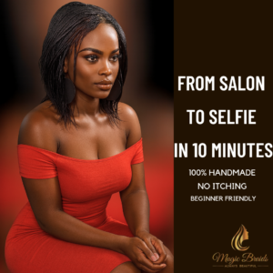 THE EVERYDAY EASY BOB – JET BLACK MICRO BRAID WIG | HANDMADE BY MAGIC BRAIDS