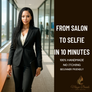 The Yassine Professional – Jet Black Micro Braid Wig | Handmade by Magic Braids