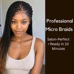 The Amina – Honey Brown Ombre Micro Braid Wig | Handmade by Magic Braids
