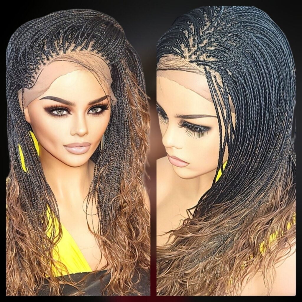 Braided wigs, 100% handmade, long Micro Millions braids gorgeous, ALINA, NWT