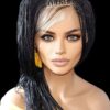 Full Lace Hand-Braided wig color # 1 Jet Black micro million braids- long wig