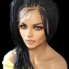 Full Lace Hand-Braided wig color # 1 Jet Black micro million braids- long wig