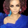 Short Kinky Twists, Ombre Red Wig Braided Wig Handmade Micro Millions Braids,