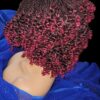 Short Kinky Twists, Ombre Red Wig Braided Wig Handmade Micro Millions Braids,