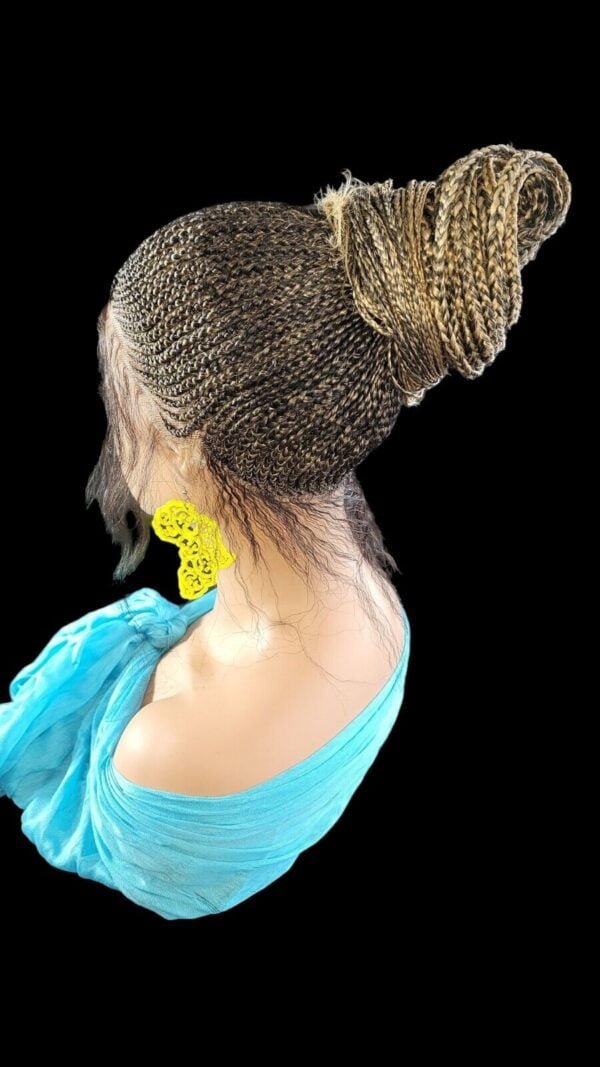 100% Handmade Shuku Style Jumbo Box Braided Lace Wig - Ombre Black, 28" Long NWT