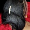 Braided Wig: Handmade, Long, Jet Black (#1) Human-Synthetic Blend, Cornrows NWT