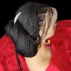 Braided Wig: Handmade, Long, Jet Black (#1) Human-Synthetic Blend, Cornrows NWT