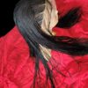 Braided Wig: Handmade, Long, Jet Black (#1) Human-Synthetic Blend, Cornrows NWT