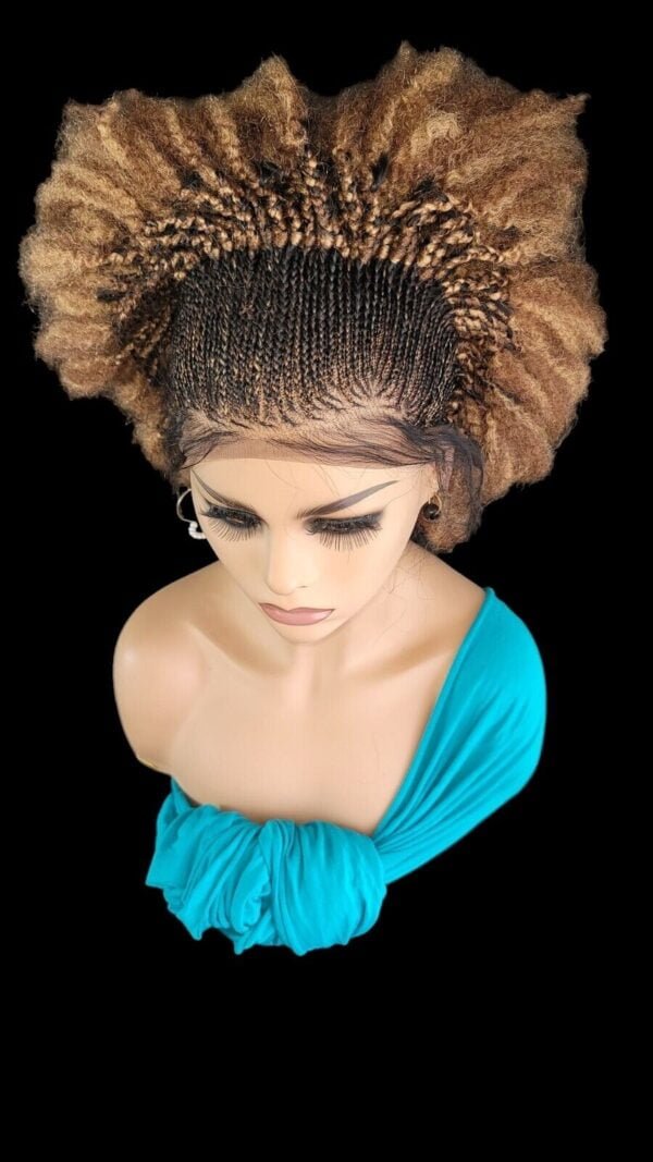 braided wigs, 100% handmade, short Wig afro style, gorgeous, vibrant colors NWT