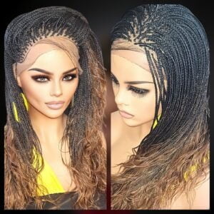 Braided wigs, 100% handmade, long Micro Millions braids gorgeous, ALINA, NWT