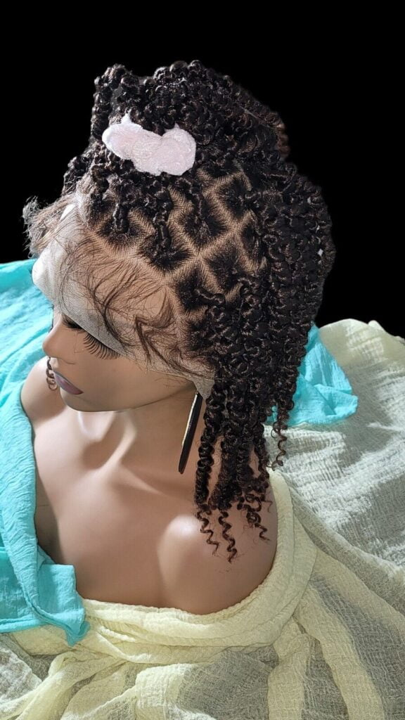 Braided Lace Wig, Handmade Passion Twist, Bohemian Twist. Short 12" NWT