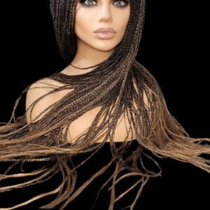 Braided wigs , handmade, long wig , ombre wig, box braids with cornro…