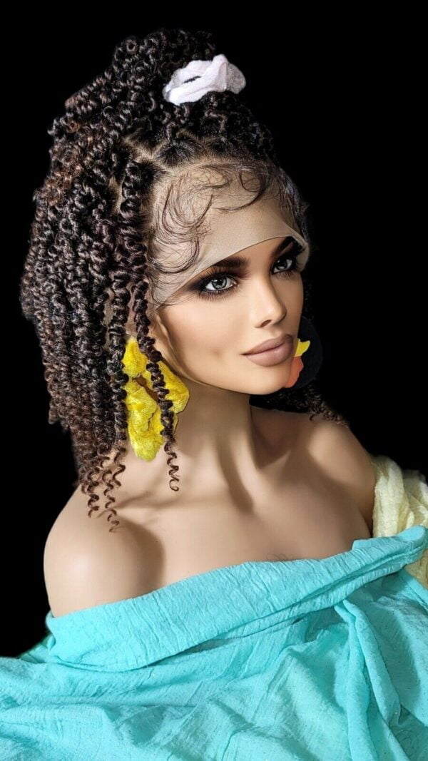 Braided Lace Wig, Handmade Passion Twist, Bohemian Twist. Short 12" NWT