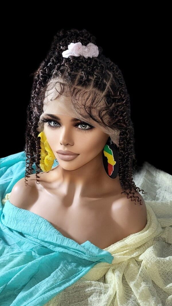 Braided Lace Wig, Handmade Passion Twist, Bohemian Twist. Short 12" NWT