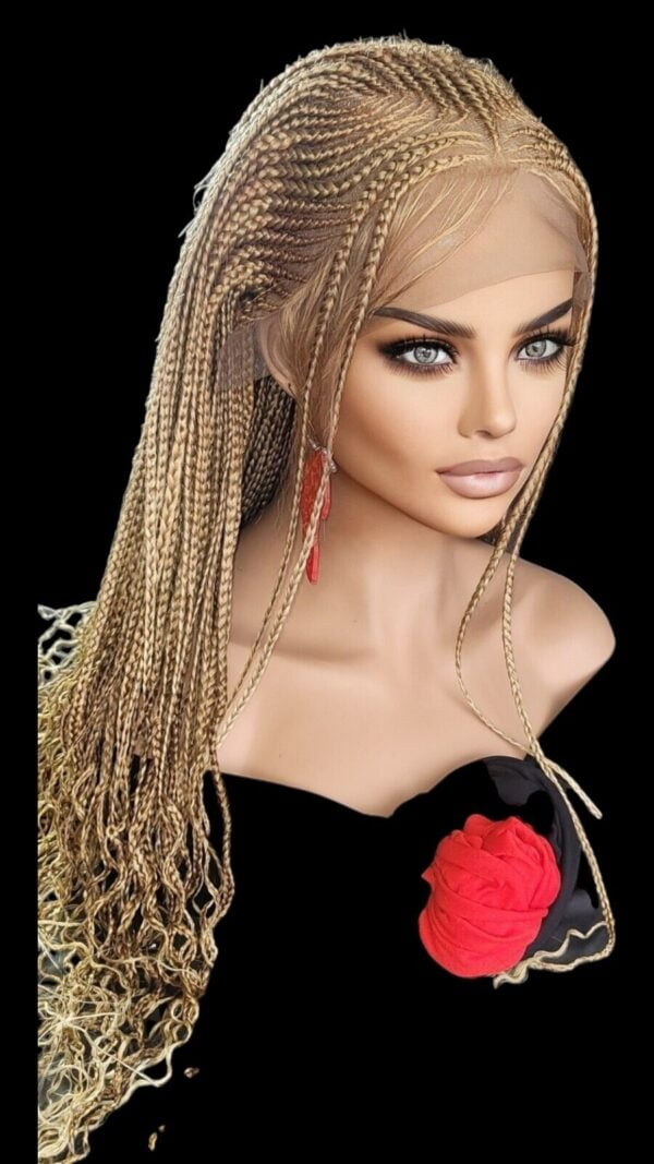 Braided Full Lace Wigs, 24" Knotless Braids Wig with Ghana Weave Blonde Wig NWT