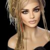 Braided Full Lace Wigs, 24" Knotless Braids Wig with Ghana Weave Blonde Wig NWT