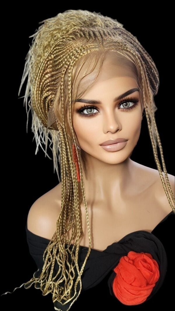 Braided Full Lace Wigs, 24" Knotless Braids Wig with Ghana Weave Blonde Wig NWT