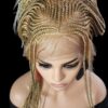 Braided Full Lace Wigs, 24" Knotless Braids Wig with Ghana Weave Blonde Wig NWT