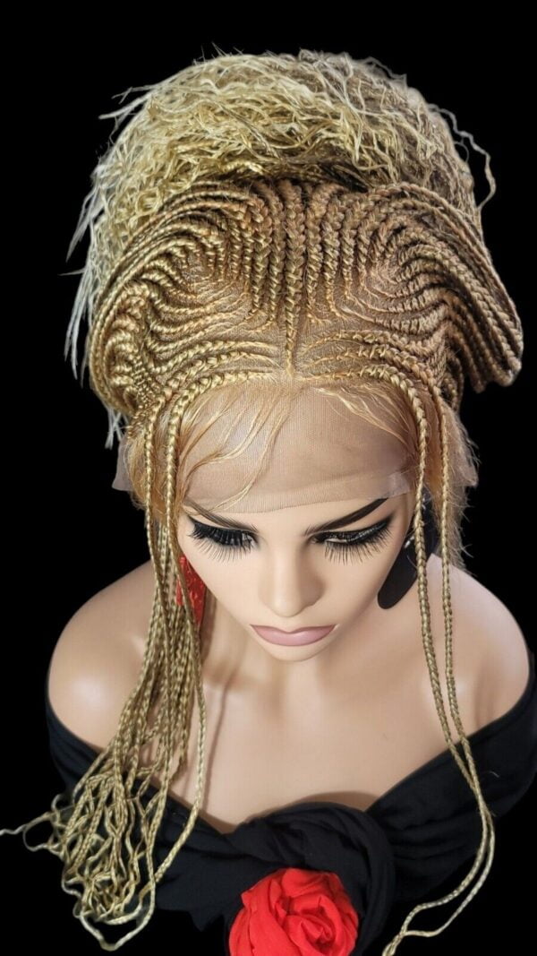 Braided Full Lace Wigs, 24" Knotless Braids Wig with Ghana Weave Blonde Wig NWT