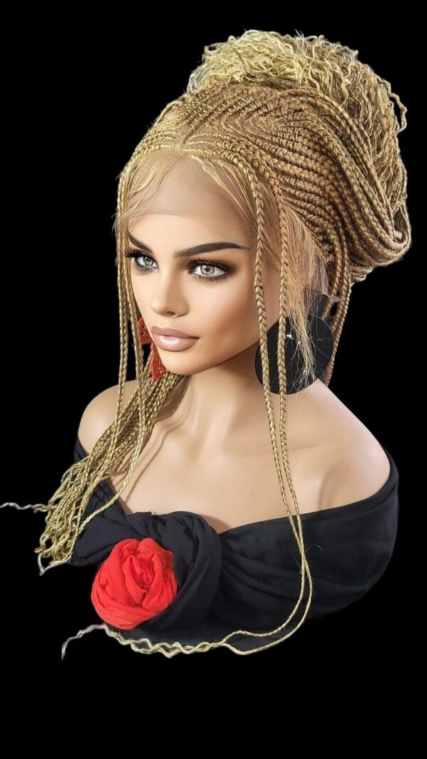 Braided Full Lace Wigs, 24" Knotless Braids Wig with Ghana Weave Blonde Wig NWT