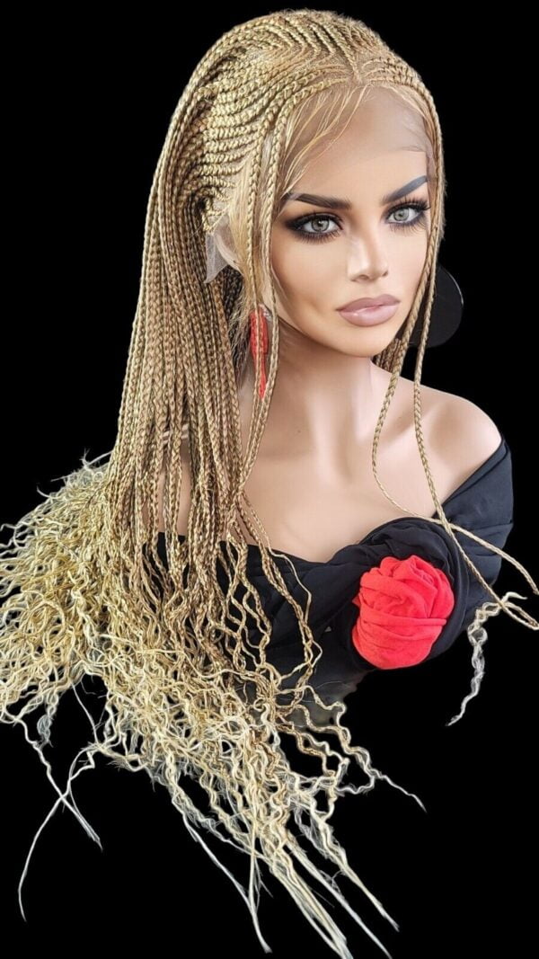 Braided Full Lace Wigs, 24" Knotless Braids Wig with Ghana Weave Blonde Wig NWT