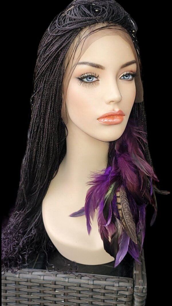 Braided Wig "ALINA", Stunning Long Braids, New with Tags, Ombre Purple Full Lace