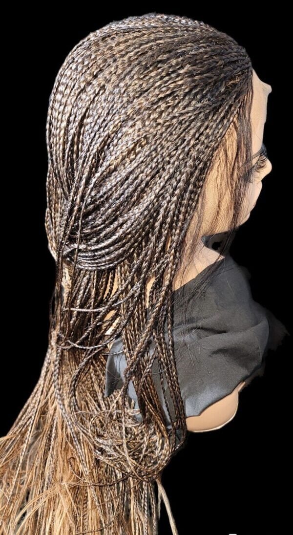 Braided wigs , handmade, long wig , ombre wig, box braids with cornro…