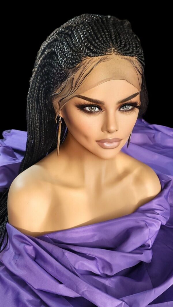 100% Handmad Braided Wigs - Jet Black Feeding With Box Braid Lace Wigs" Long NWT