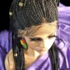 100% Handmad Braided Wigs - Jet Black Feeding With Box Braid Lace Wigs" Long NWT