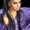 100% Handmad Braided Wigs - Jet Black Feeding With Box Braid Lace Wigs" Long NWT