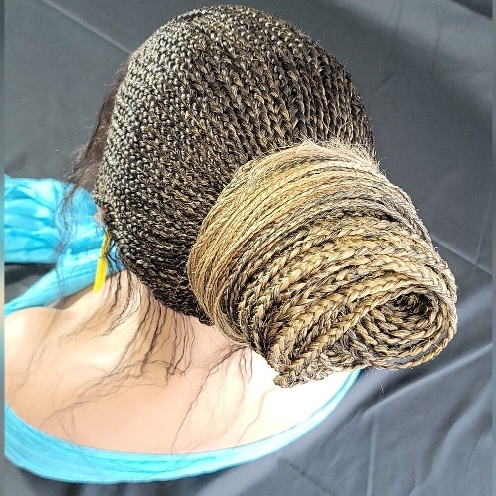 Handmade Braided Shuku Wig with Updo and Ponytail - NWT Ombre Wig, Long Wig