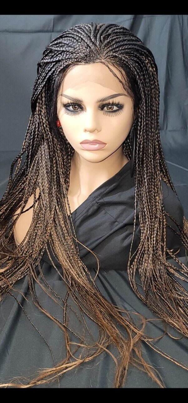 Braided wigs , handmade, long wig , ombre wig, box braids with cornro…